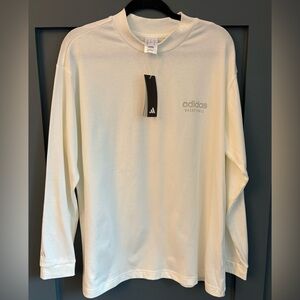 NWT Adidas Baseball Thick Long Sleeve T-shirt White Large Activewear Athletic
